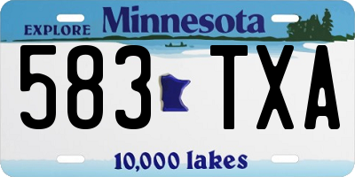 MN license plate 583TXA