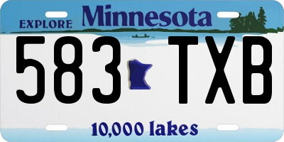 MN license plate 583TXB