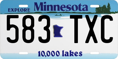 MN license plate 583TXC
