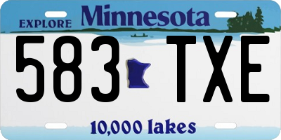 MN license plate 583TXE