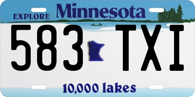MN license plate 583TXI
