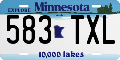 MN license plate 583TXL