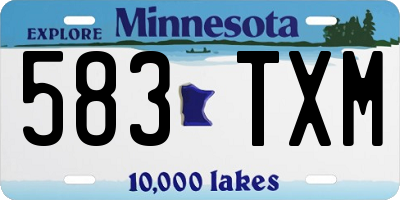 MN license plate 583TXM