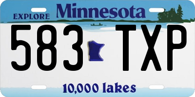 MN license plate 583TXP