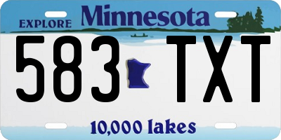 MN license plate 583TXT