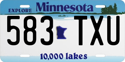 MN license plate 583TXU