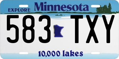 MN license plate 583TXY