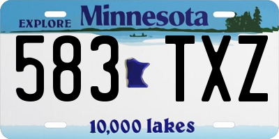 MN license plate 583TXZ