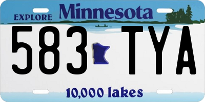 MN license plate 583TYA