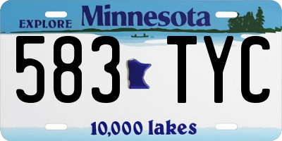 MN license plate 583TYC