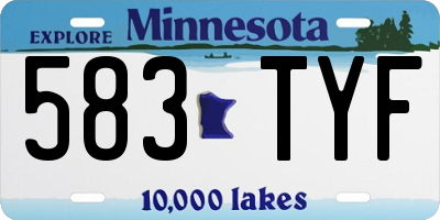 MN license plate 583TYF