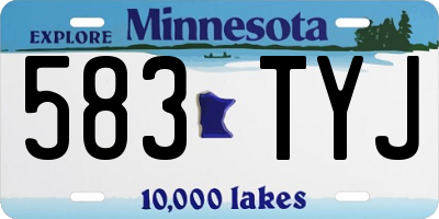 MN license plate 583TYJ