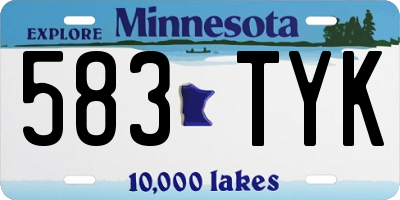 MN license plate 583TYK