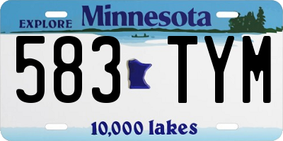 MN license plate 583TYM