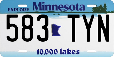 MN license plate 583TYN