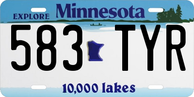 MN license plate 583TYR