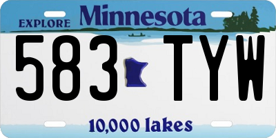 MN license plate 583TYW