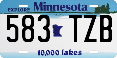 MN license plate 583TZB