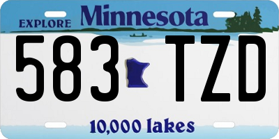 MN license plate 583TZD