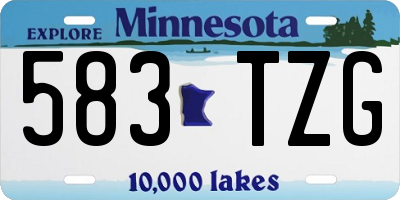 MN license plate 583TZG
