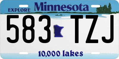 MN license plate 583TZJ