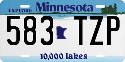 MN license plate 583TZP