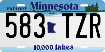 MN license plate 583TZR