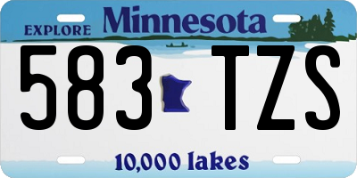 MN license plate 583TZS