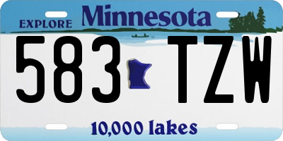 MN license plate 583TZW