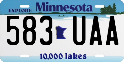 MN license plate 583UAA