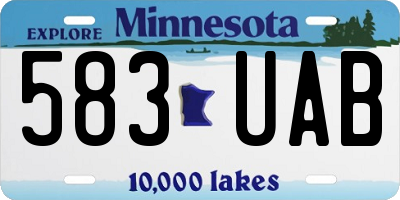 MN license plate 583UAB