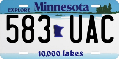 MN license plate 583UAC