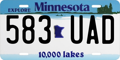 MN license plate 583UAD