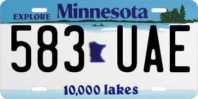 MN license plate 583UAE