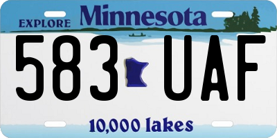 MN license plate 583UAF