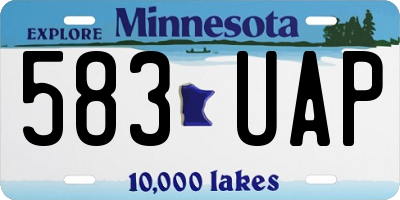 MN license plate 583UAP