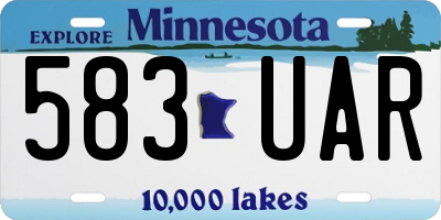 MN license plate 583UAR