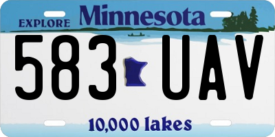 MN license plate 583UAV