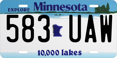 MN license plate 583UAW
