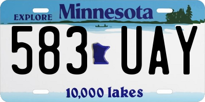MN license plate 583UAY