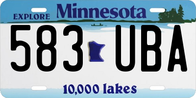 MN license plate 583UBA