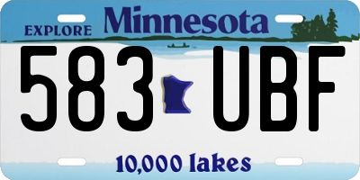 MN license plate 583UBF