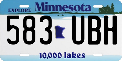 MN license plate 583UBH