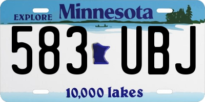MN license plate 583UBJ