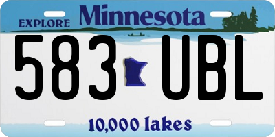 MN license plate 583UBL