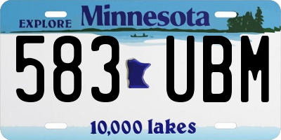MN license plate 583UBM