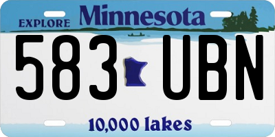MN license plate 583UBN