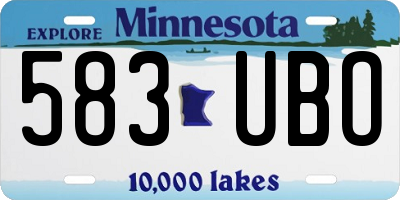MN license plate 583UBO