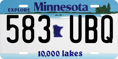 MN license plate 583UBQ