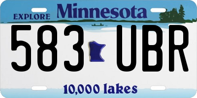 MN license plate 583UBR